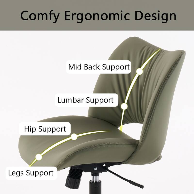Ergonomic Faux Leather Office Chair, Swivel Task Chair