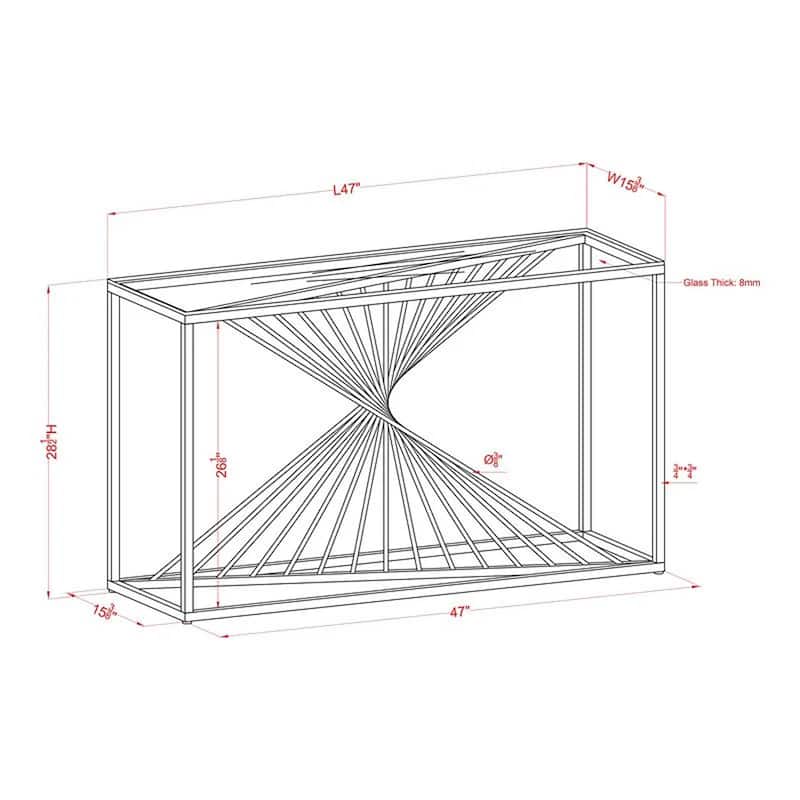 Limback Contemporary 47-inch Glass Top Geometric Sofa Table by Furniture of America