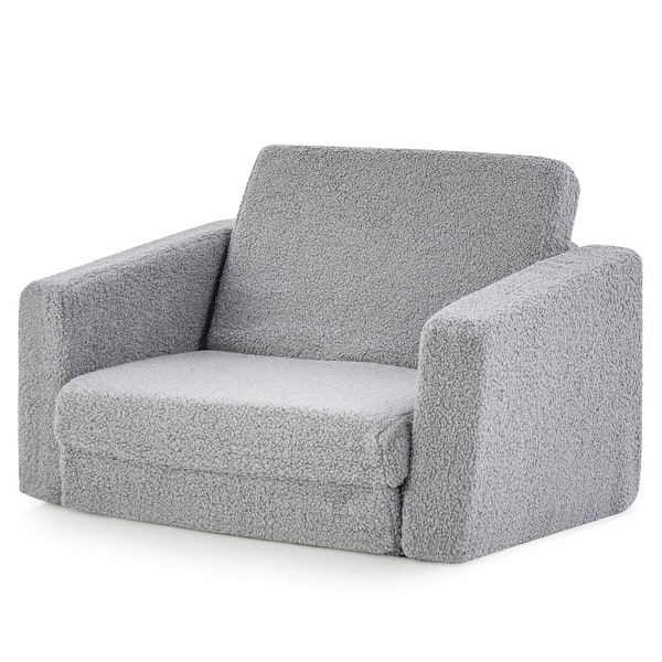 slide 2 of 11, Honeyjoy Toddler Fold out Couch Children’s Convertible Sofa to Lounger - See Details Grey - See Details