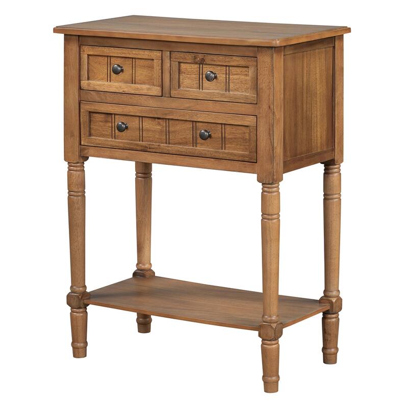 Console Table with 3 Storage Drawers and Bottom Shelf