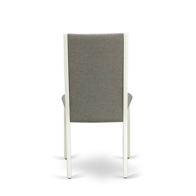 East West Furniture Lancy Parson Chairs - Linen Fabric Padded Dining Chairs, Set of 2, (Finish Options)