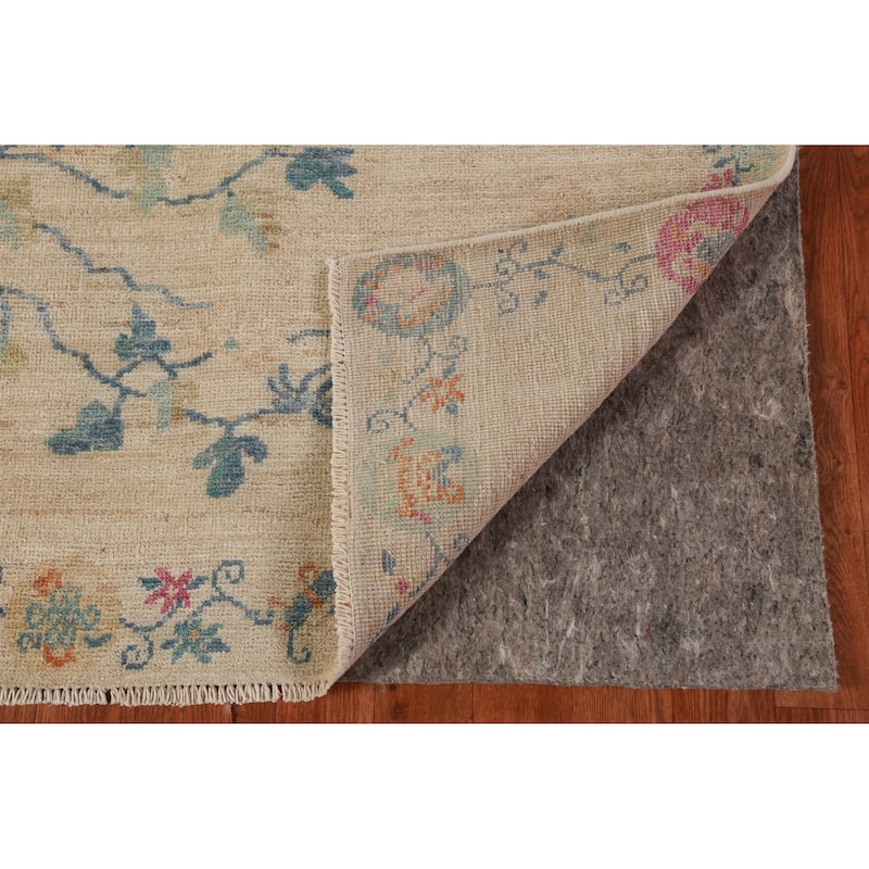 Vegetable Dye Art Deco Oriental Runner Rug Handmade Wool Carpet - 3'0" x 10'3"