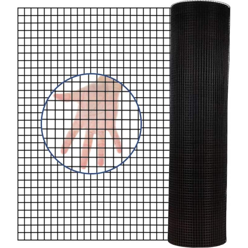 24 inch x 50 ft Black Vinyl Coated Hardware Cloth, PVC Hardware Cloth - 24 inch×50 ft