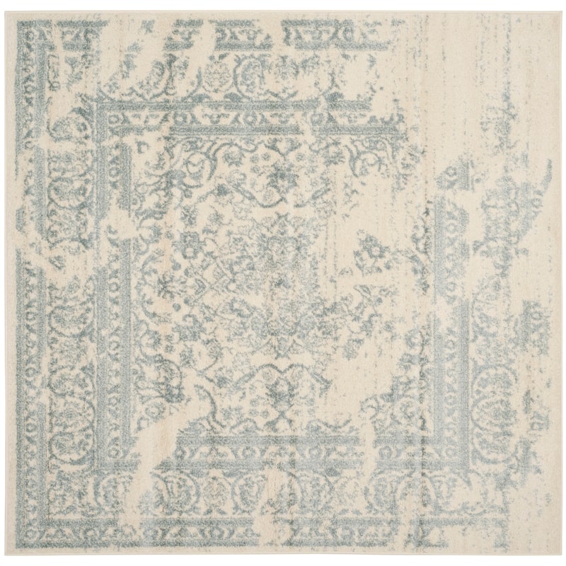 SAFAVIEH Adirondack Sierra Vintage Oriental Distressed Rug - 6' Square - Ivory/Slate