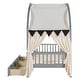 preview thumbnail 24 of 28, Wooden Twin Size Bed With Arched Roof and 2 Drawers