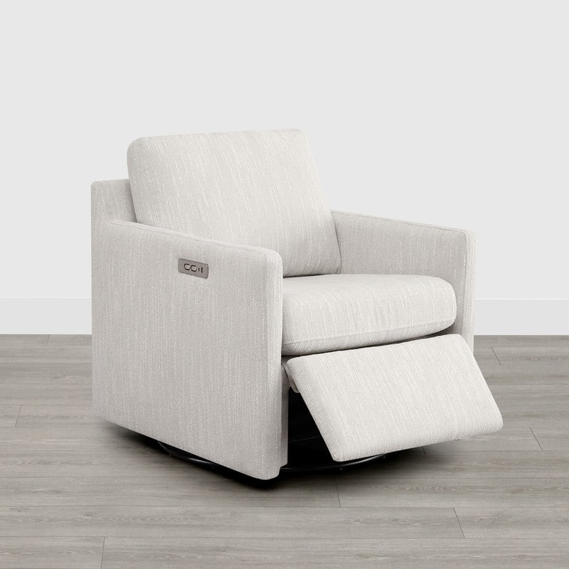 Nora Electric Power Swivel Chair with Footrest Recline - Beige