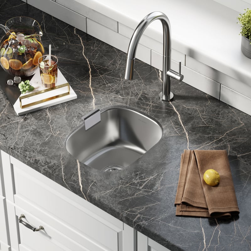 Toulouse 13 x 15 Stainless Steel Single Basin Undermount Kitchen Sink - 13 x 15 - 13 x 15