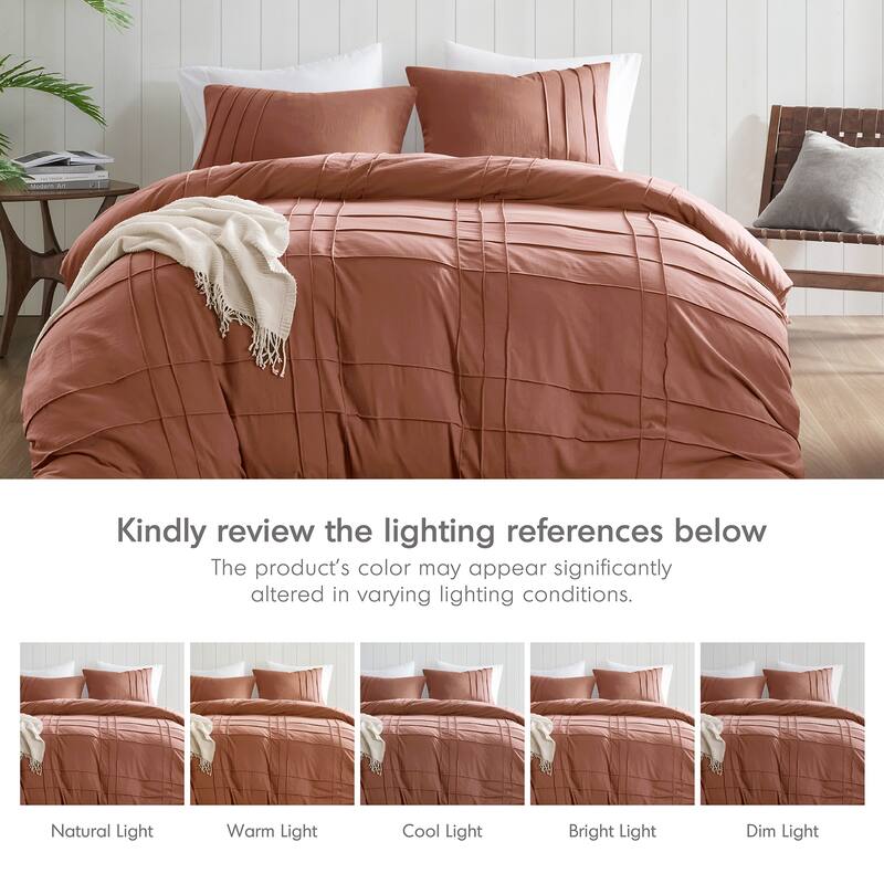 Chelsea Square Evans Pinch Pleated Soft Washed Boho Duvet Cover Set