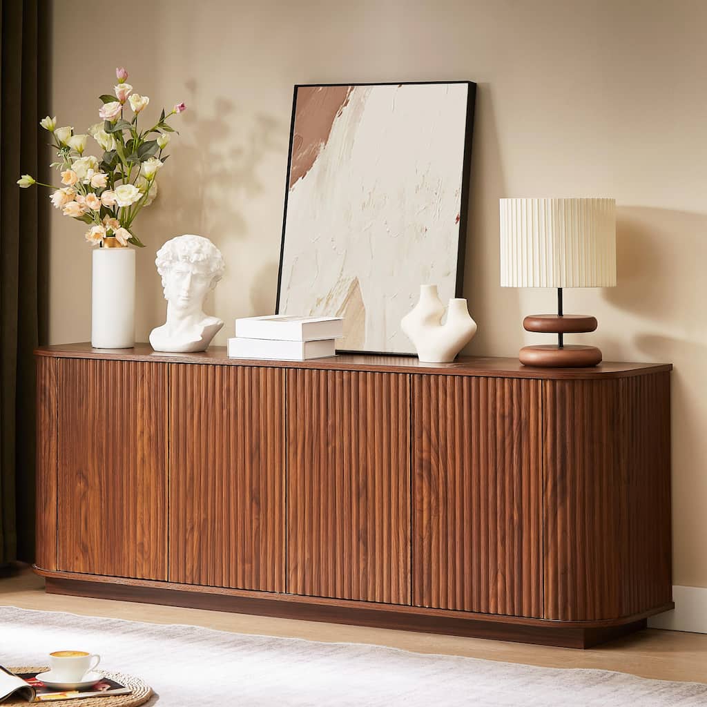 64" Wave Pattern Design Storage Sideboard Cabinet