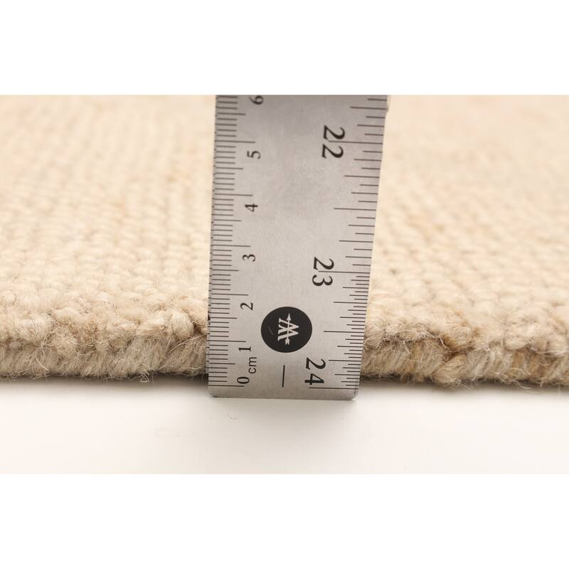 ECARPETGALLERY Hand Tufted Timeless Beige Wool Rug - 5'0 x 7'11