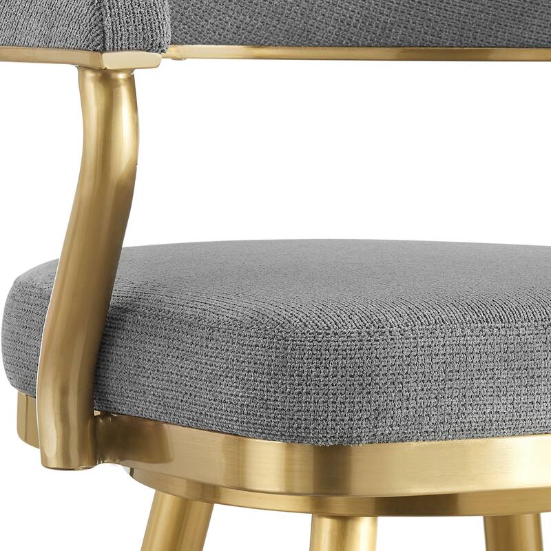 Justin Upholstered Bar or Counter Height Chair Swivel Barstool with Arms