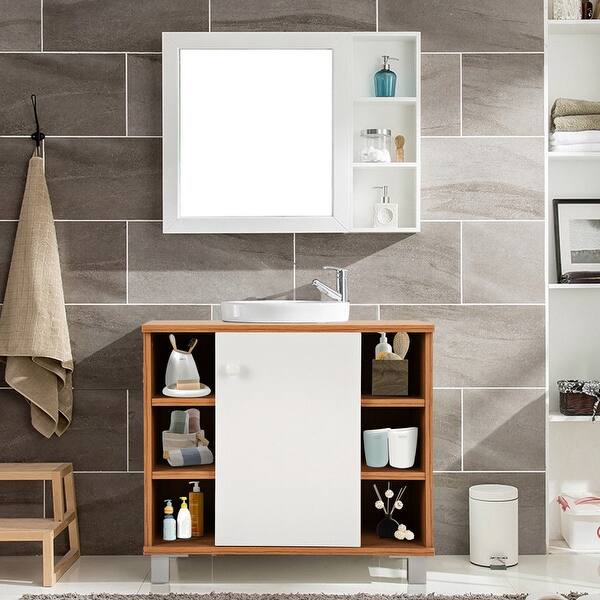 Shop Costway Under Sink Cabinet Bathroom Spacesaver Storage Cabinet 6 Cube Vanity Organizer Overstock 25723796