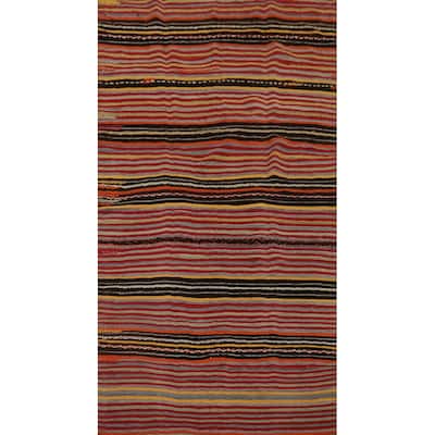 Hand Woven Oriental 100% Wool Carpet Southwestern Tribal Multi-Colored Kilim Area Rug - 8' 5'' X 5' 1''