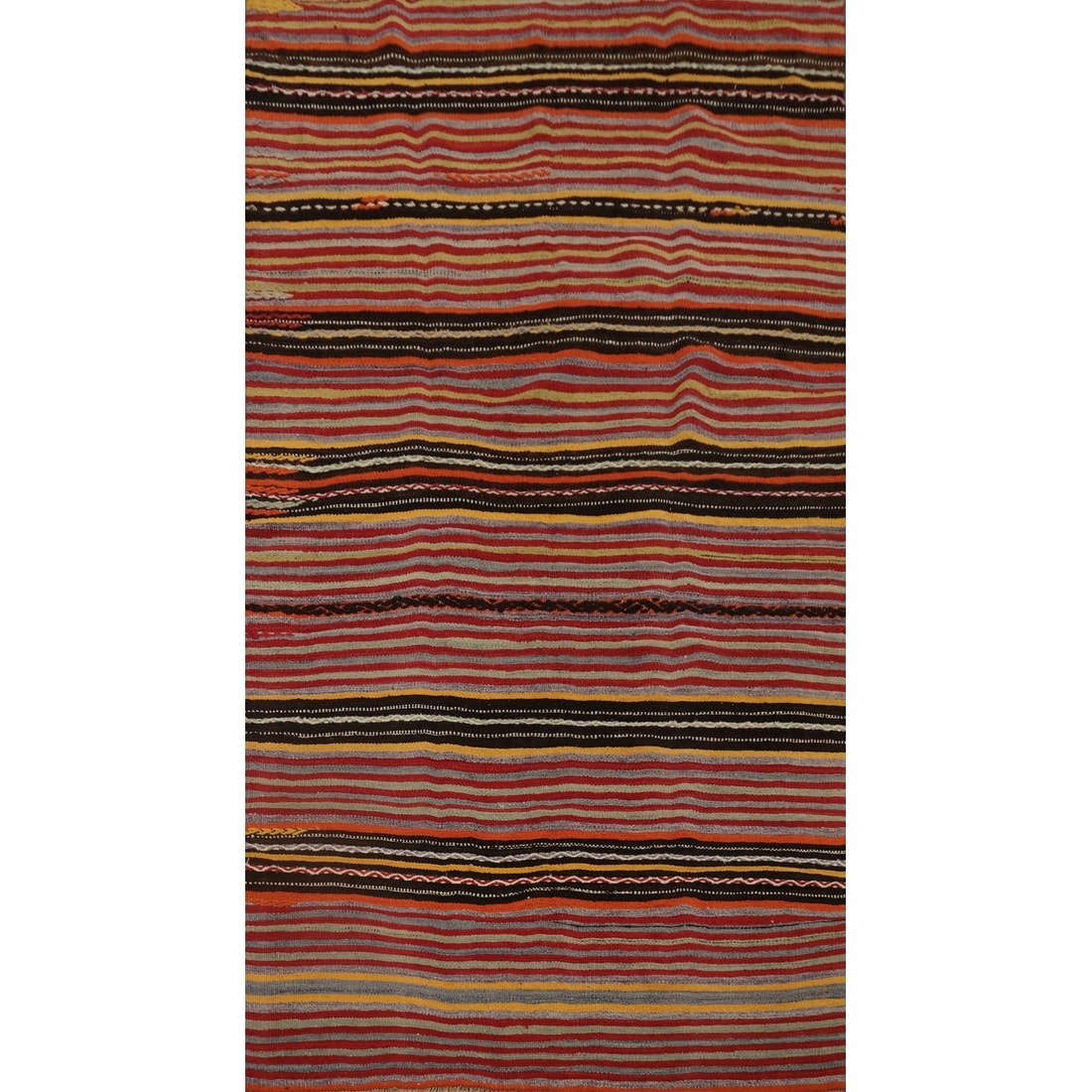 Hand Woven Oriental 100% Wool Carpet Southwestern Tribal Multi-Colored Kilim Area Rug - 8' 5'' X 5' 1''