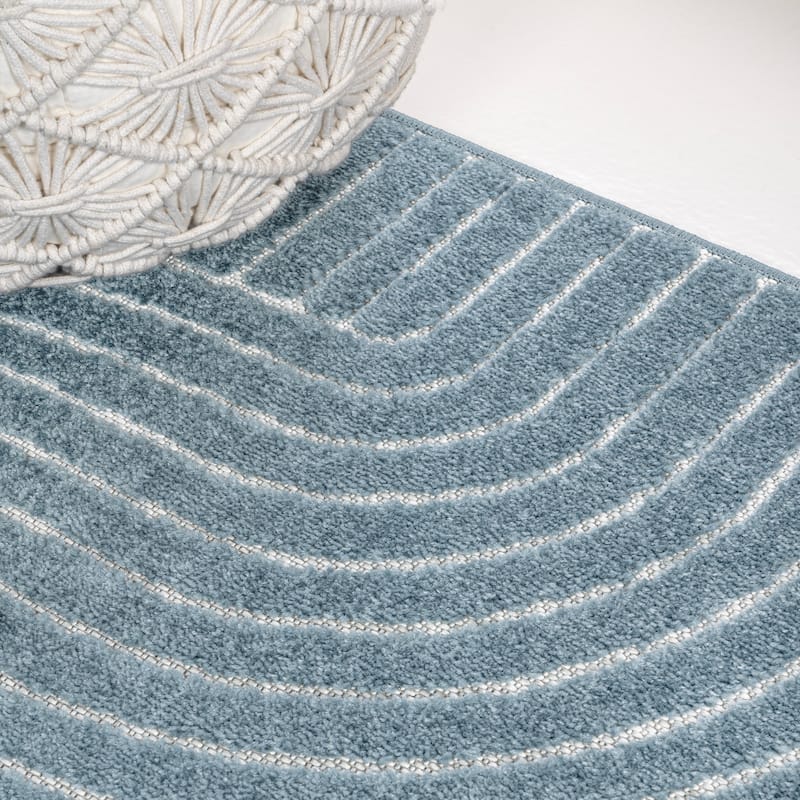 JONATHAN Y Odense Minimalist Curve Geometric Gray/Ivory Area Rug
