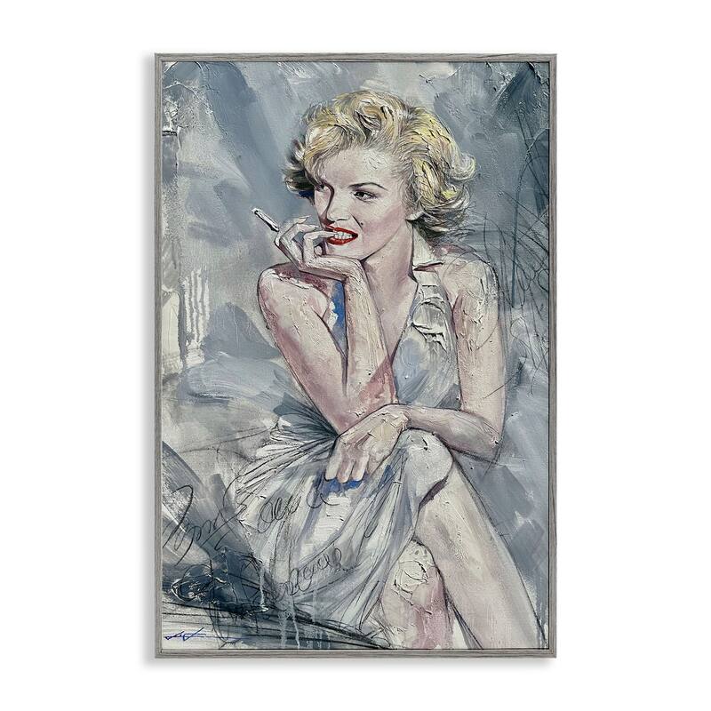 Stupell Elegant Marilyn Abstraction Framed Giclee Art Design By Lucille Lee - 12 x 18 - Grey