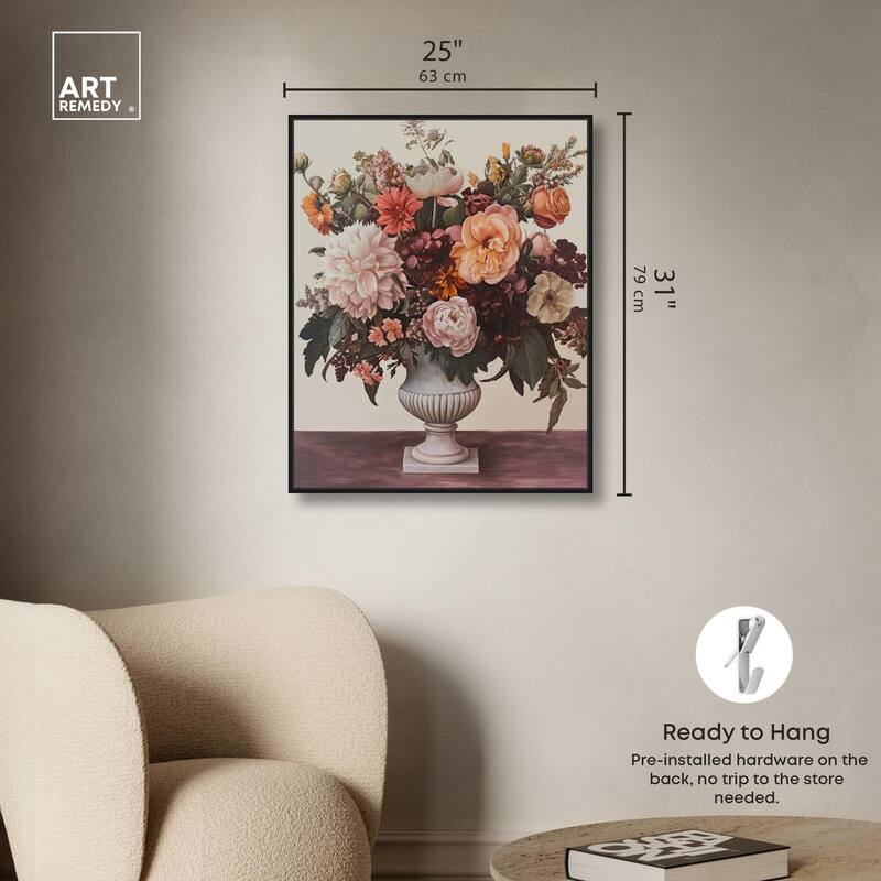Autumn Tan Floral Canvas by Art Remedy