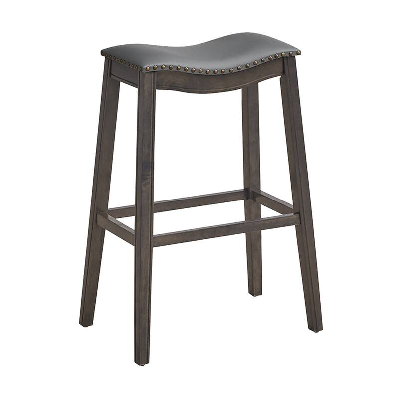 Gymax Set of 2 Saddle Bar Stools Bar Height Kitchen Chairs w/ Rubber