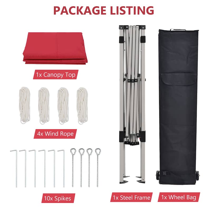 Ainfox 10x20Ft Pop up Canopy Tent Party Heavy Duty Instant Gazebo with 4 Removable Sidewalls