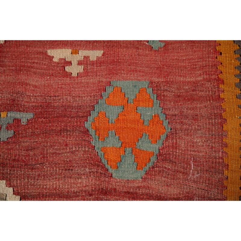 Kilim Qashqai Persian Vintage Area Rug Flatweave Wool Carpet - 4'6" x 7'9"