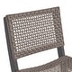preview thumbnail 28 of 29, Polaris Outdoor 26" Square 3 Piece Wood and Wicker Bar Height Set by Christopher Knight Home