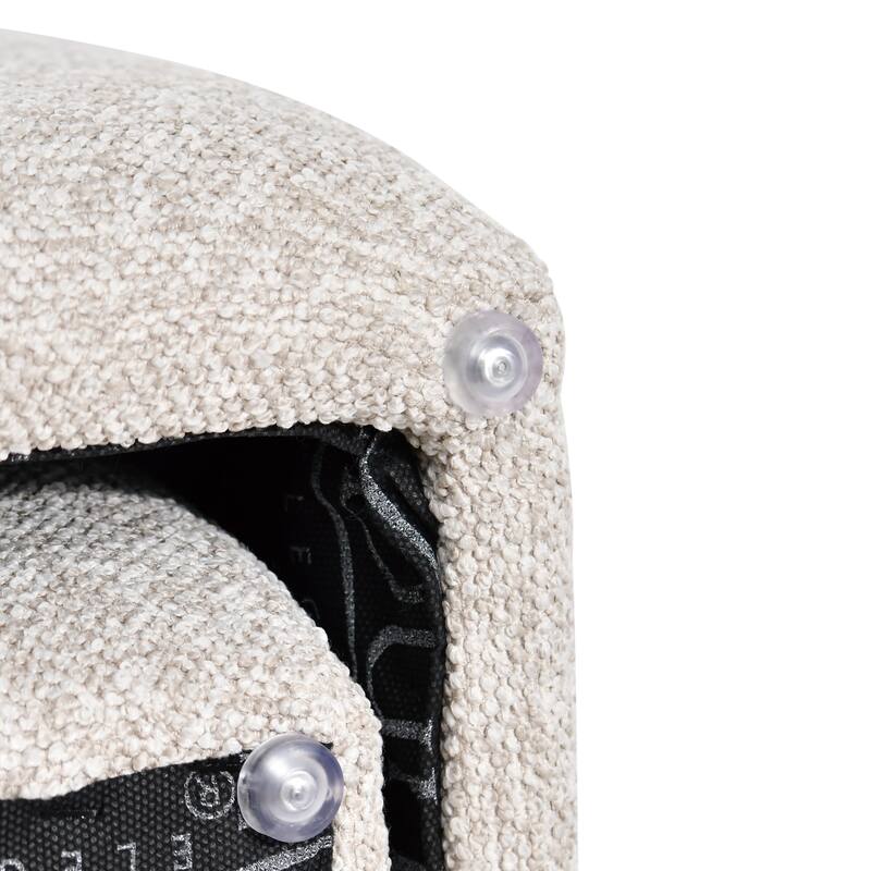 Modern 2-in-1 Nesting Upholstered Vanity Stool Ottoman Footrest Shoe Bench Set