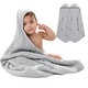 preview thumbnail 76 of 111, Hooded Baby Towel, 6 Layer 100% Muslin Cotton by Comfy Cubs Heather Blue - Pack of 2