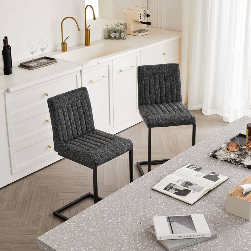 2 Sets Bar Stool - Fabric Chair with Sturdy Metal Frame, Stylish & Comfortable Seating for Kitchen Island, Living Room