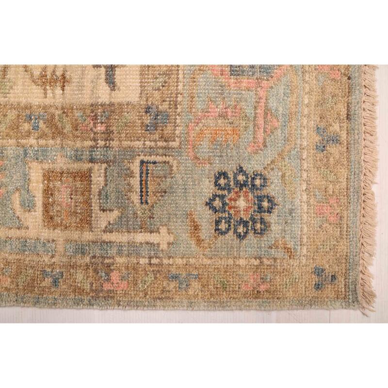 ECARPETGALLERY Hand-knotted Jules Serapi Light Blue Wool Rug - 8'11 x 11'8