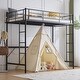 preview thumbnail 4 of 43, Twin Size Metal Loft Bed With Safety Guardrails & 2 Built-In Ladders, Loft Bunk Bed Frame For Teens Juniors Adults