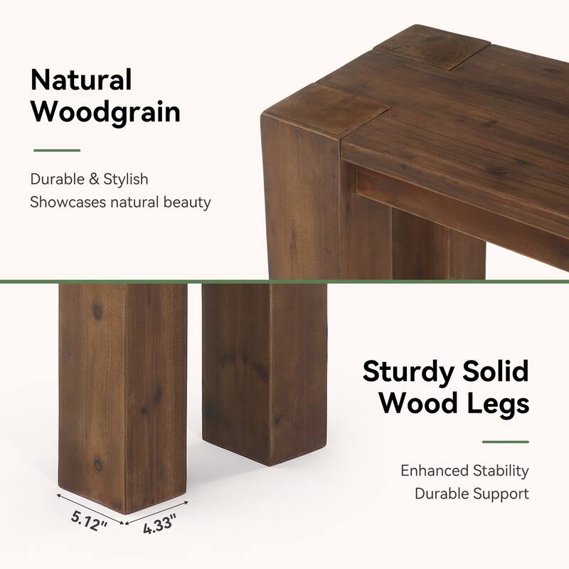 70.9" Long Solid Wood Console Sofa Table for Entryway Living Room - 13.8" D x 70.9" W x 33.5" H