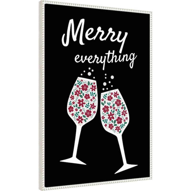 Merry Everything by Emeliemaria (23 x 33 in.), Framed Canvas Wall Art Print - Sylvie Beaded White