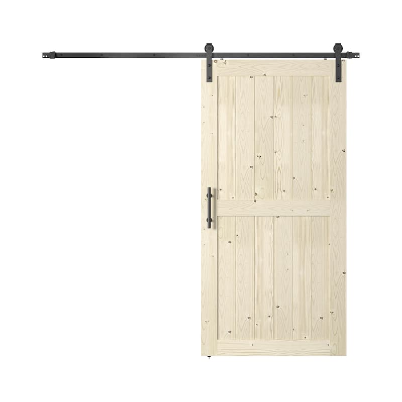 Coast Sequoia 30in./32in./36in./42in./48in. x 84in. K Series Knotty Wood Sliding Barn Door With Hardware Kit - Unfinished - 42in.x84in.