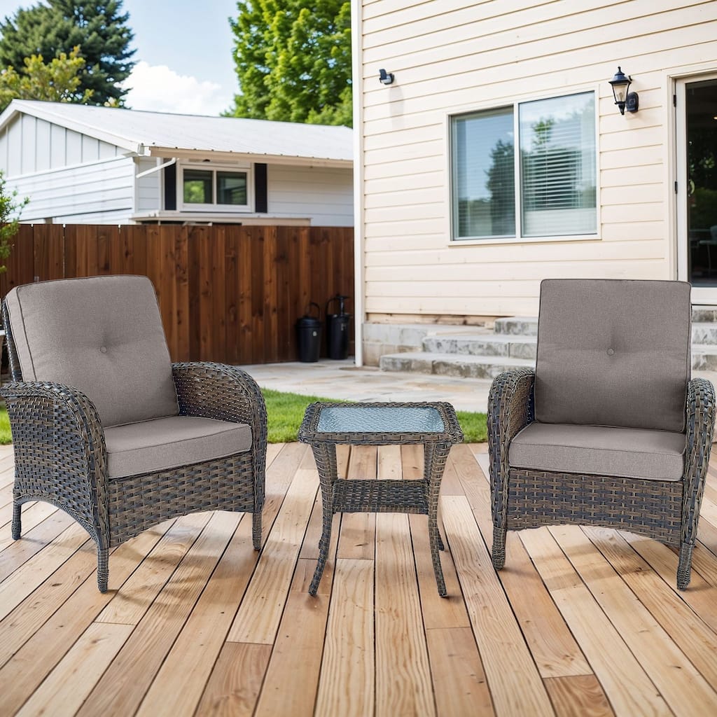 Outdoor Dining High Back Chairs with Side Table