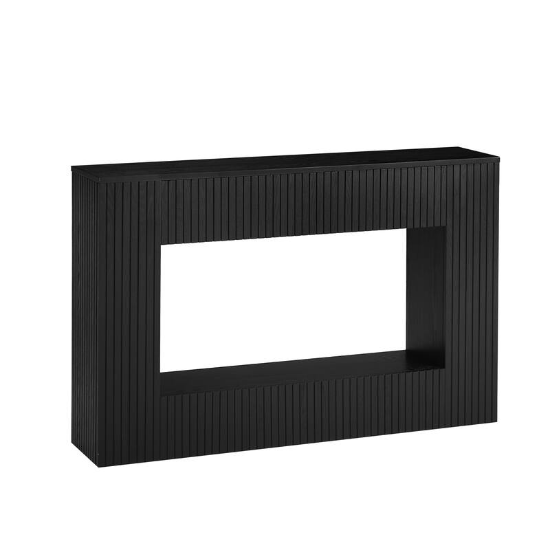 55" Contemporary Slatted Entry Table - Narrow Hallway Console for Modern Living Spaces‌