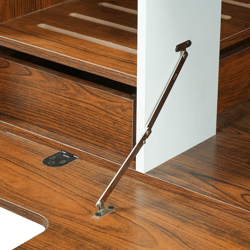 Anmytek 2-in-1 Cat Litter Box Enclosure Side Table House - Brown