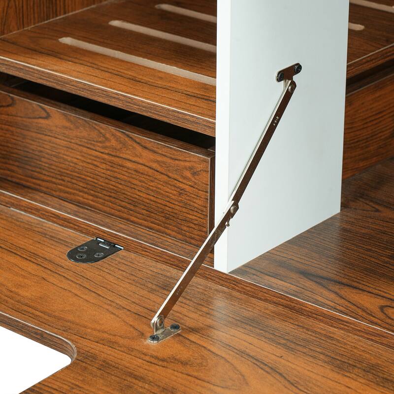 Roomfitters 2-Piece Modern 2 in 1 Cat Furniture Set, Cat Litter Box Enclosure Side Table with Storage Cat House