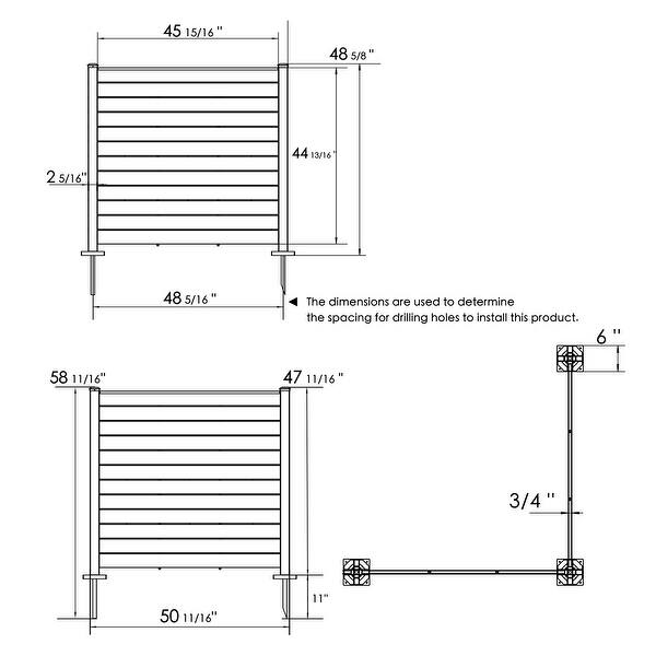 Kozyard 50"W x 47"H Outdoor Privacy Screens Fence Kit for Outside Backyard Patio