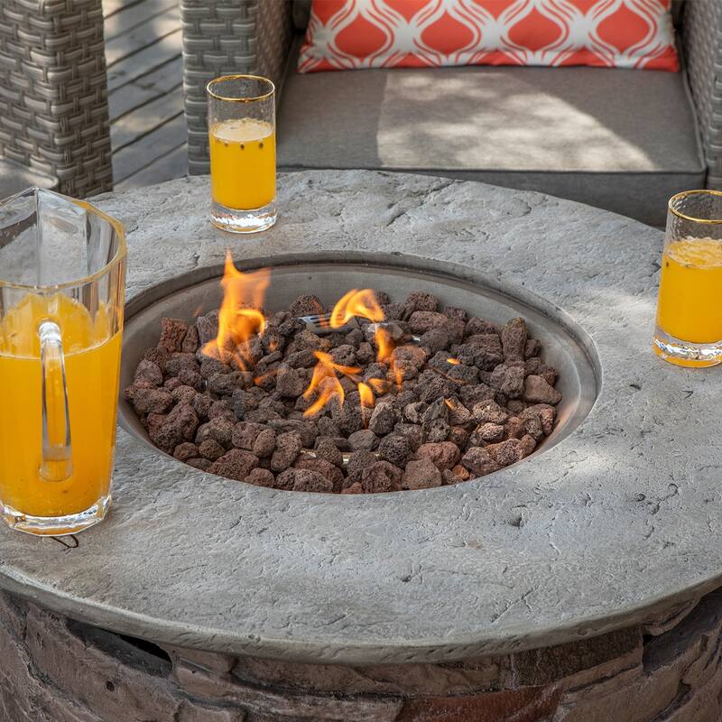 Round Outdoor Propane Firepit Table