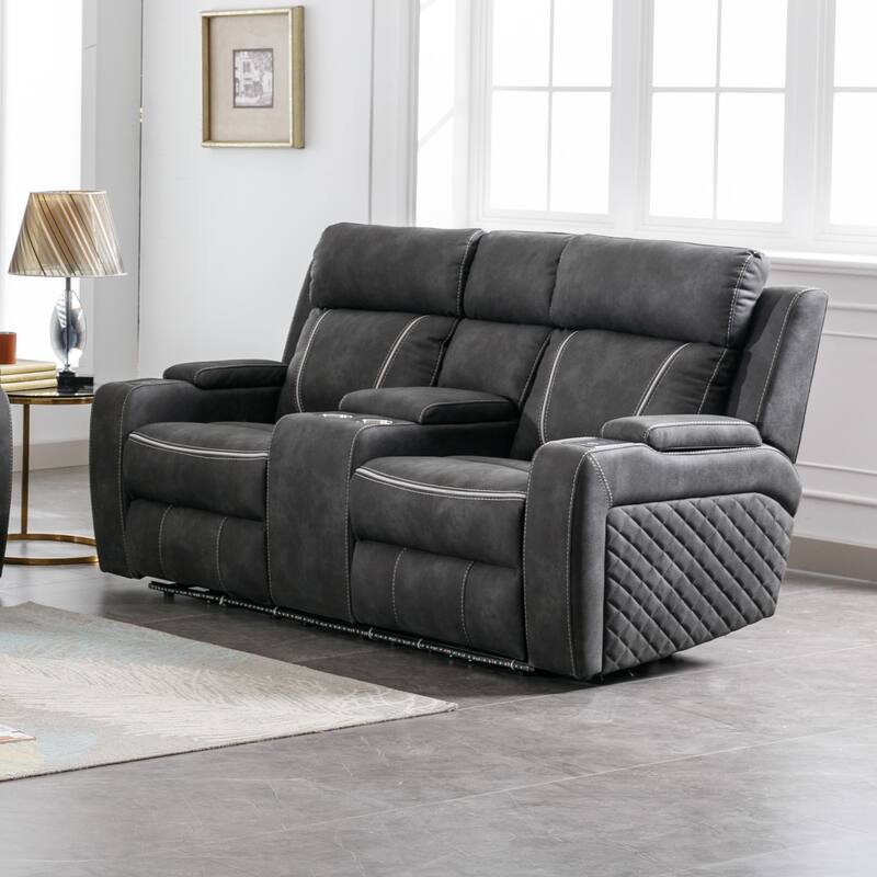 Contemporary Multi Piece Plush Velvet-Like Upholstered Living Room Sofa Set