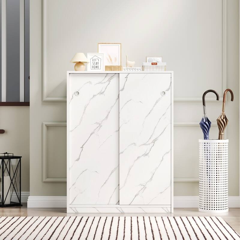 6 layers Shoe Cabinet with Sliding Door, storage at least 30 pairs shoes