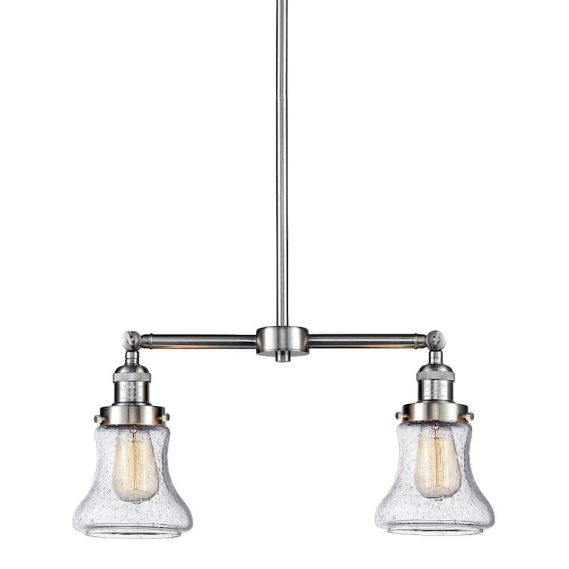 Innovations Lighting Bellmont 2 Light 21" Wide Linear Chandelier - Brushed Satin Nickel / Seedy