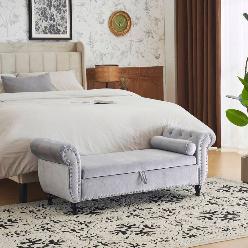 Luxury Ottoman Decorative Bench Storage Bench End of Bed Bench