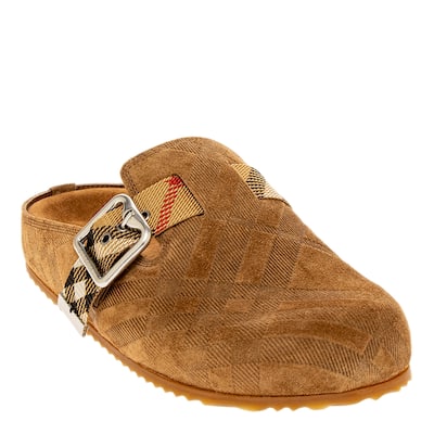 Burberry Check Suede Urchin Clogs
