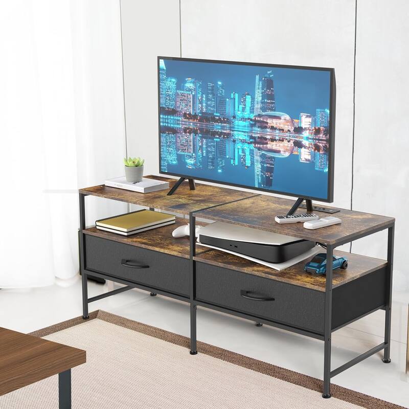 TV Stand with Power Outlet - Brown
