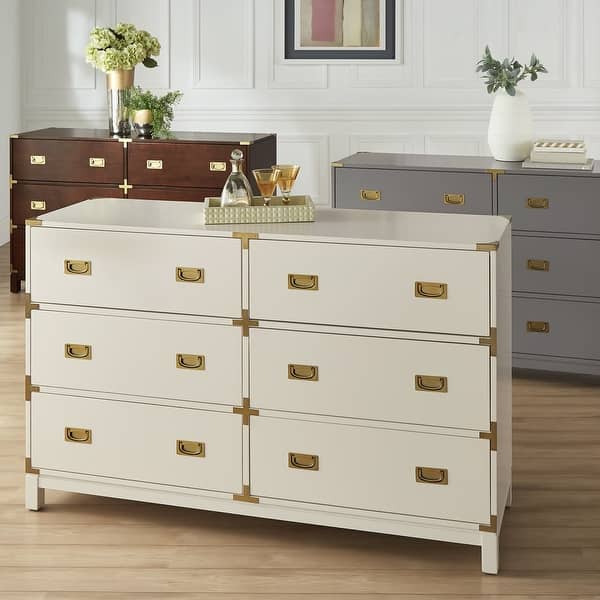 slide 2 of 24, Kedric 6-Drawer Gold Accent Dresser by iNSPIRE Q Bold