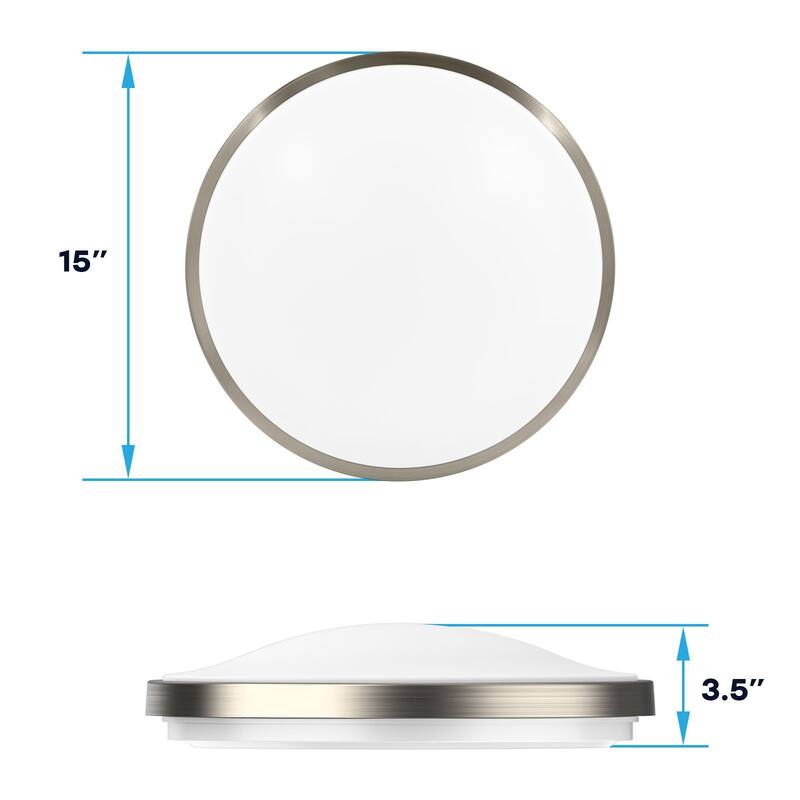 Luxrite Motion Sensor LED Flush Mount Ceiling Light, 15 Inch, 5CCT 2700K-5000K, 24W, 1800LM, ETL