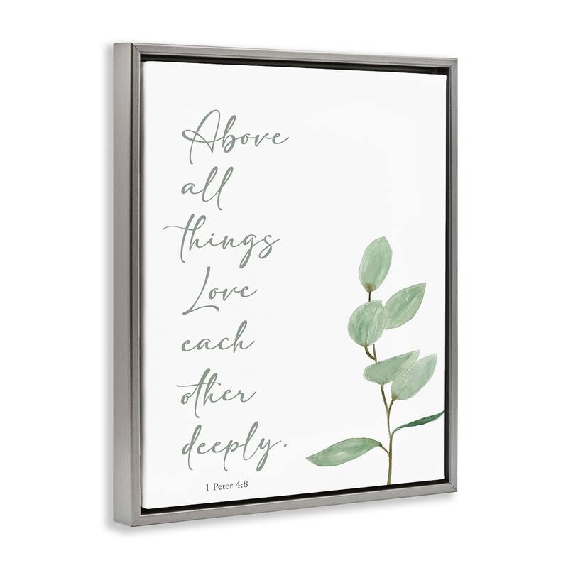 Stupell Love Each Other Deeply Framed Floater Canvas Wall Art Design By Lucille Price