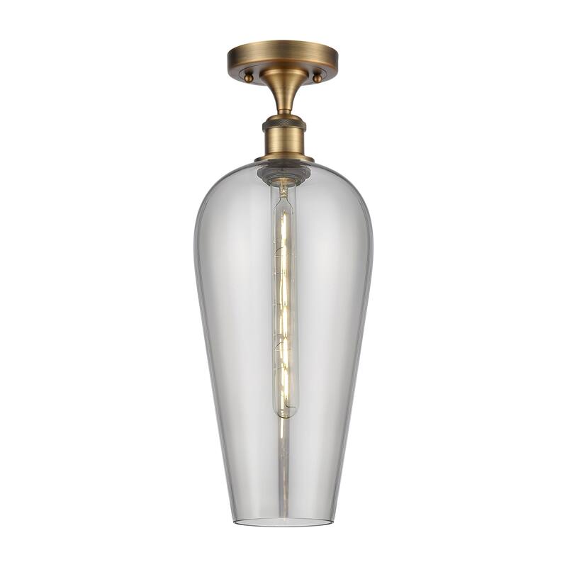 Innovations Lighting Endless Possibilities Ballston - Chelsea - 1 Light 8" Semi-Flush Mount - Brushed Brass/Light Smoke
