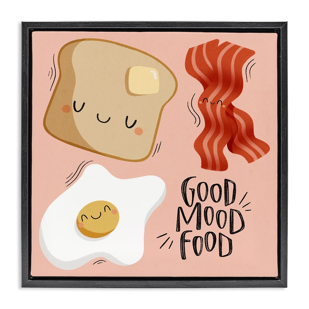 Stupell Good Mood Food Breakfast Framed Floater Canvas Wall Art Design By Sarah Hickman